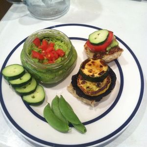 guace and veggie burger